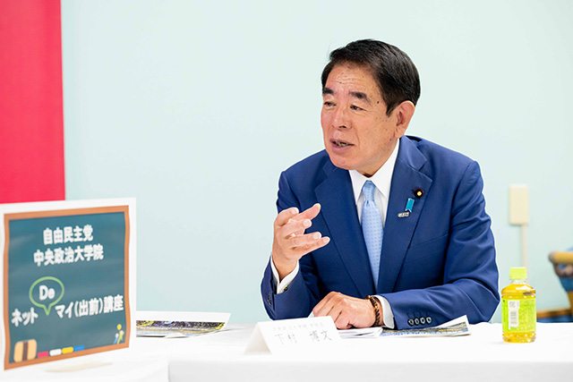 下村博文学院長・古川康副学院長による「ネットDeマイ（出前）講座」